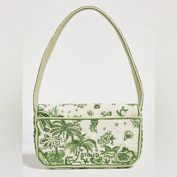NWT Staud Beaded Tommy Shoulder Bag Clover Toile π Rare Find π - Picture 14 of 16